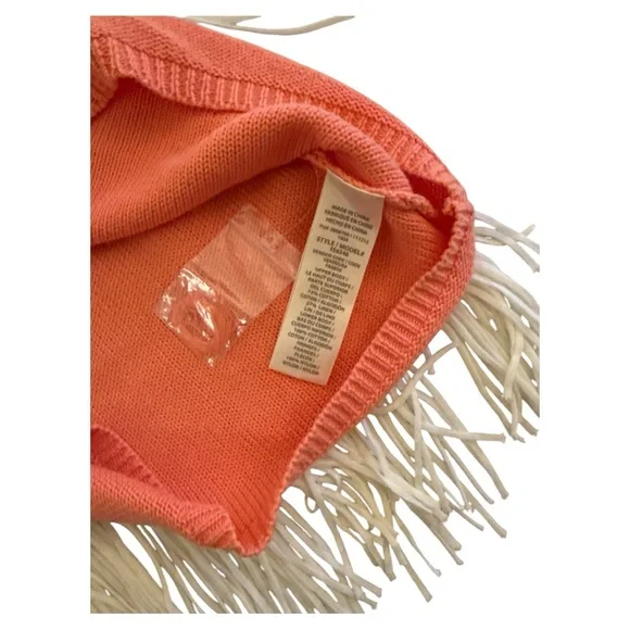 Ella Moss Fringe Skirt coral/cream size Small - Picture 3 of 6
